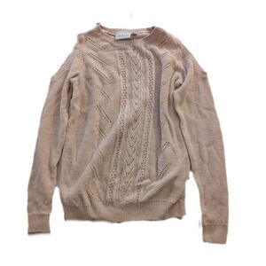 Place Pink Knit Sweater with Lace Details